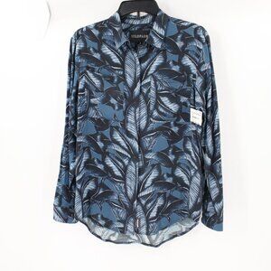 NWOT Wildfang Shirt Womens XS The Empower Long Sleeve Button Up Leaf Print Rayon
